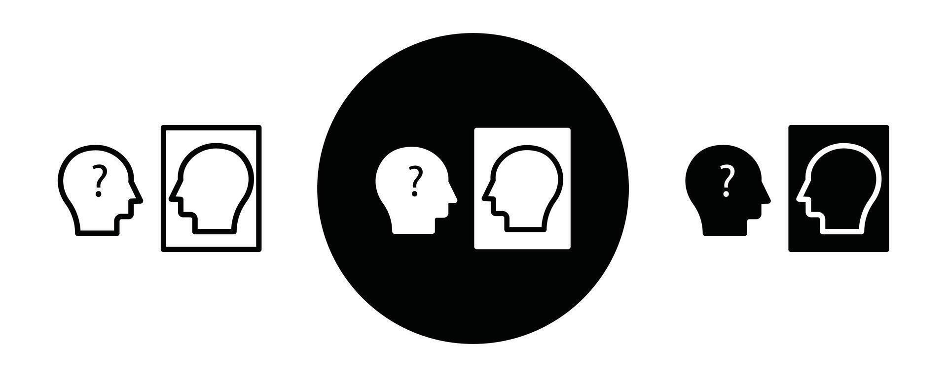 Self awareness outline icon collection or set. Self awareness Thin line art vector