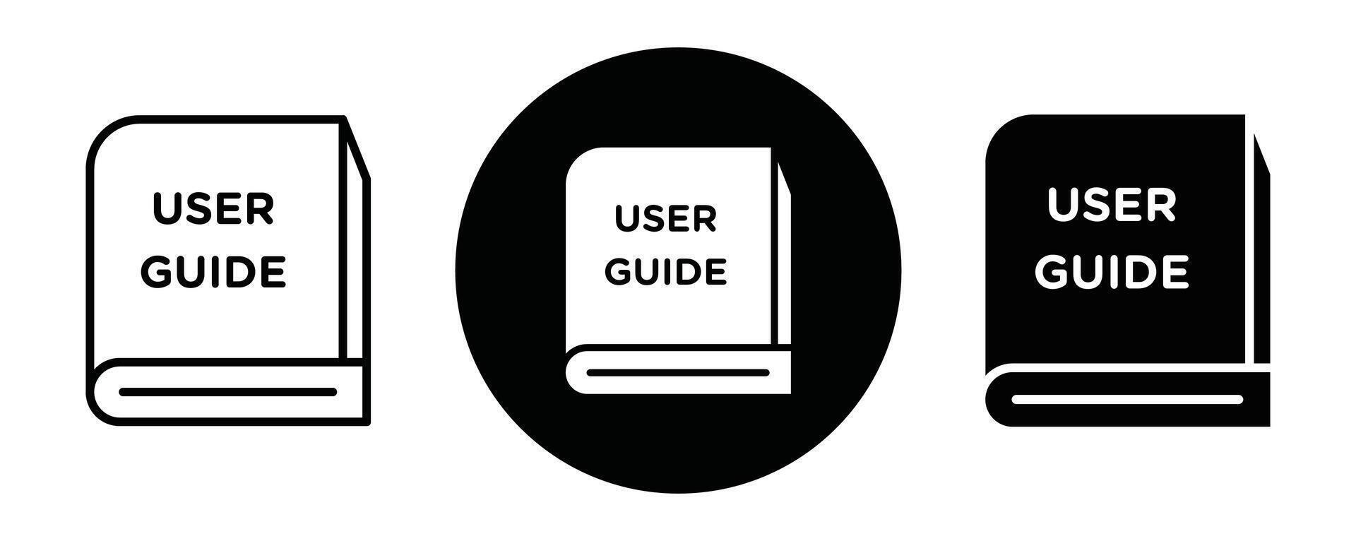 User guide book outline icon collection or set. User guide book Thin line art vector