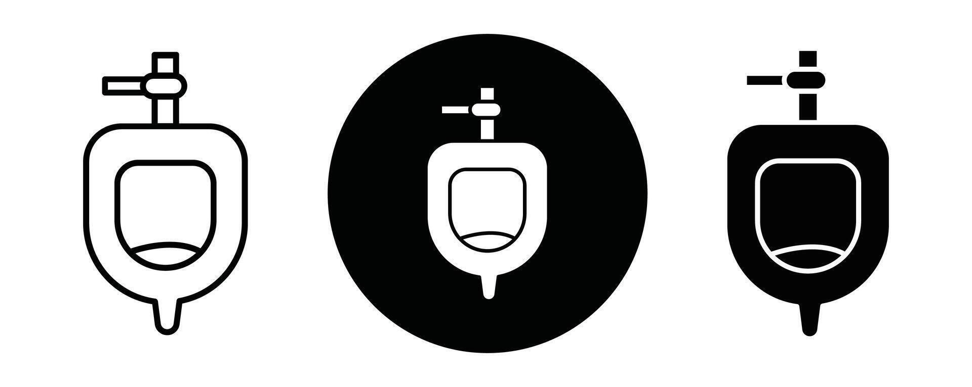 Urinal outline icon collection or set. Urinal Thin line art vector