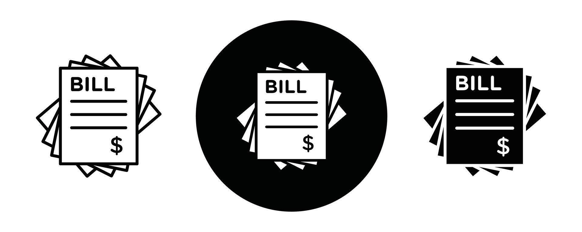 Stack of bills outline icon collection or set. Stack of bills Thin line art vector