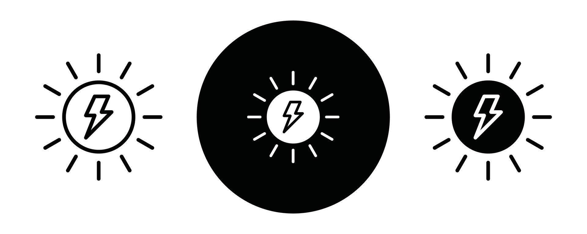 Sun energy outline icon collection or set. Sun energy Thin line art vector