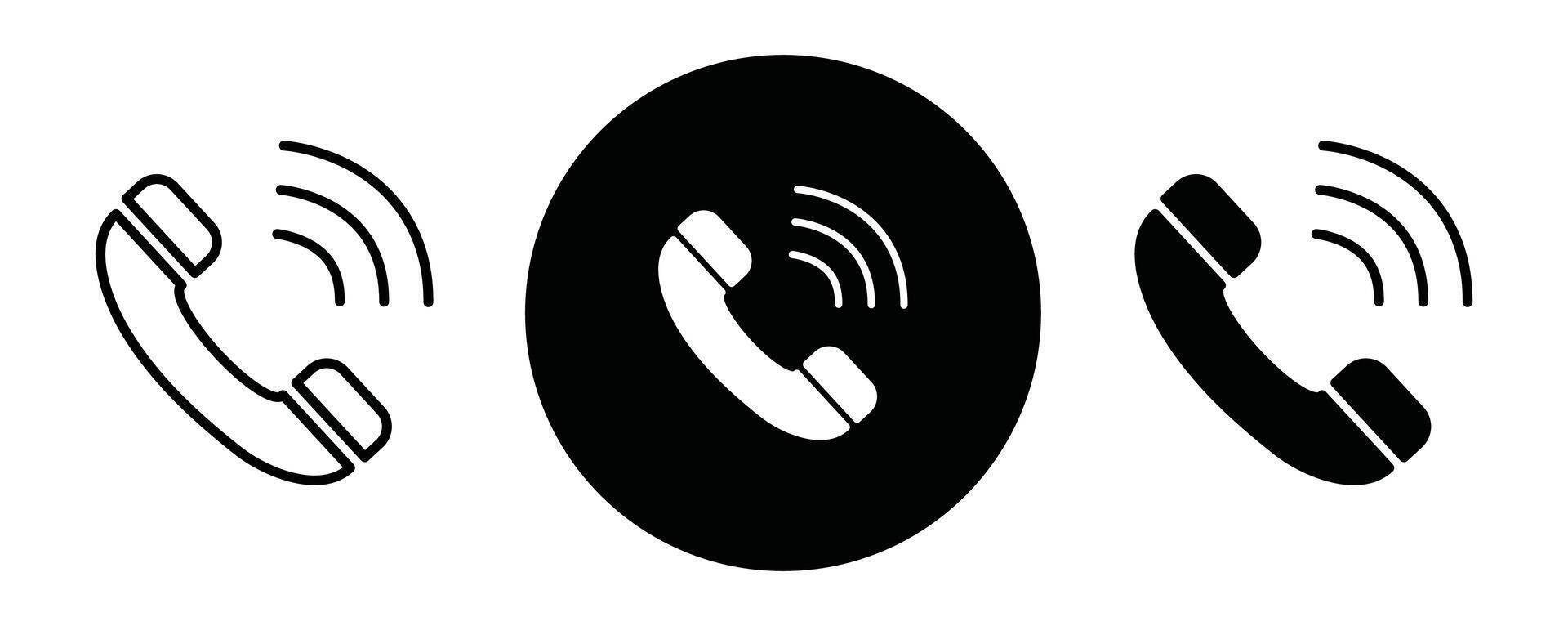 Telephone outline icon collection or set. Telephone Thin line art vector