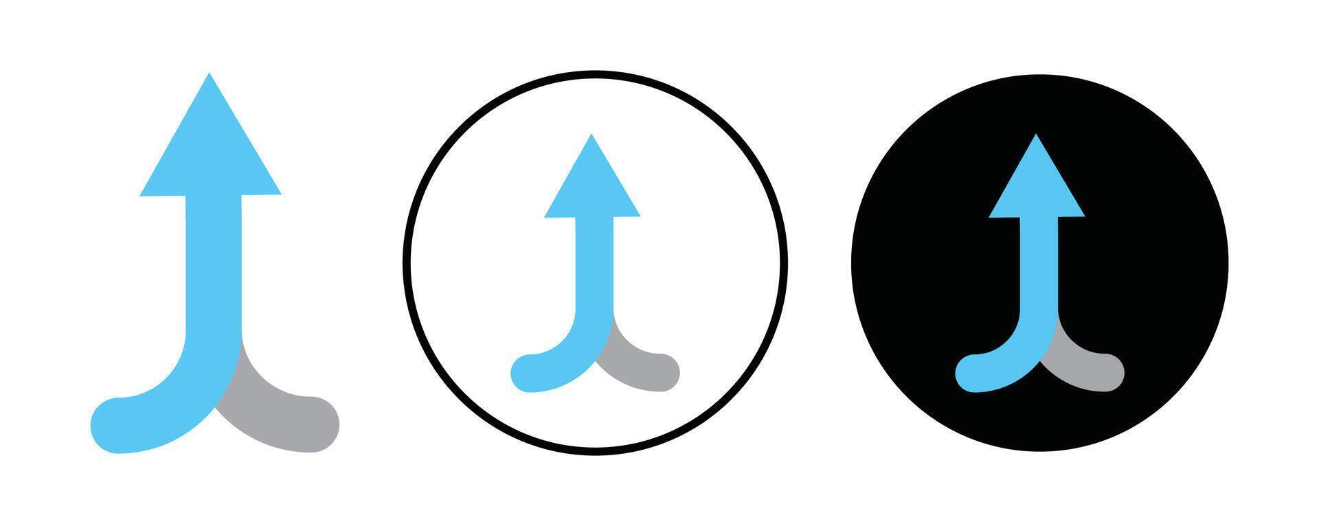 Two arrows merging into one outline icon collection or set. Two arrows merging into one Thin line art vector