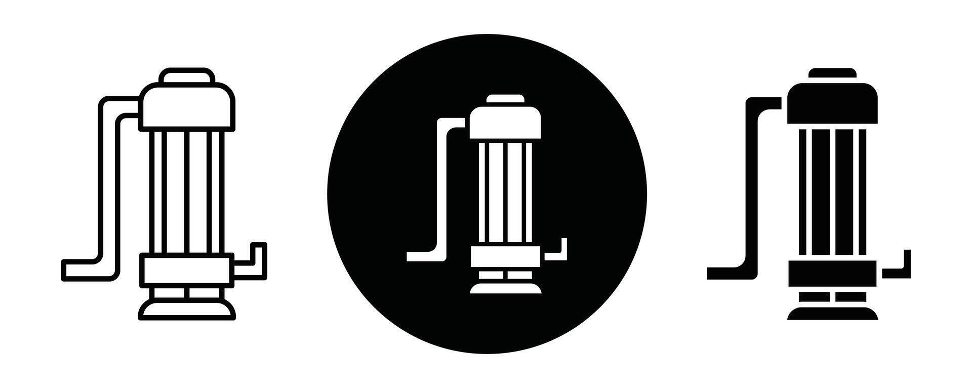 Sump pump outline icon collection or set. Sump pump Thin line art vector