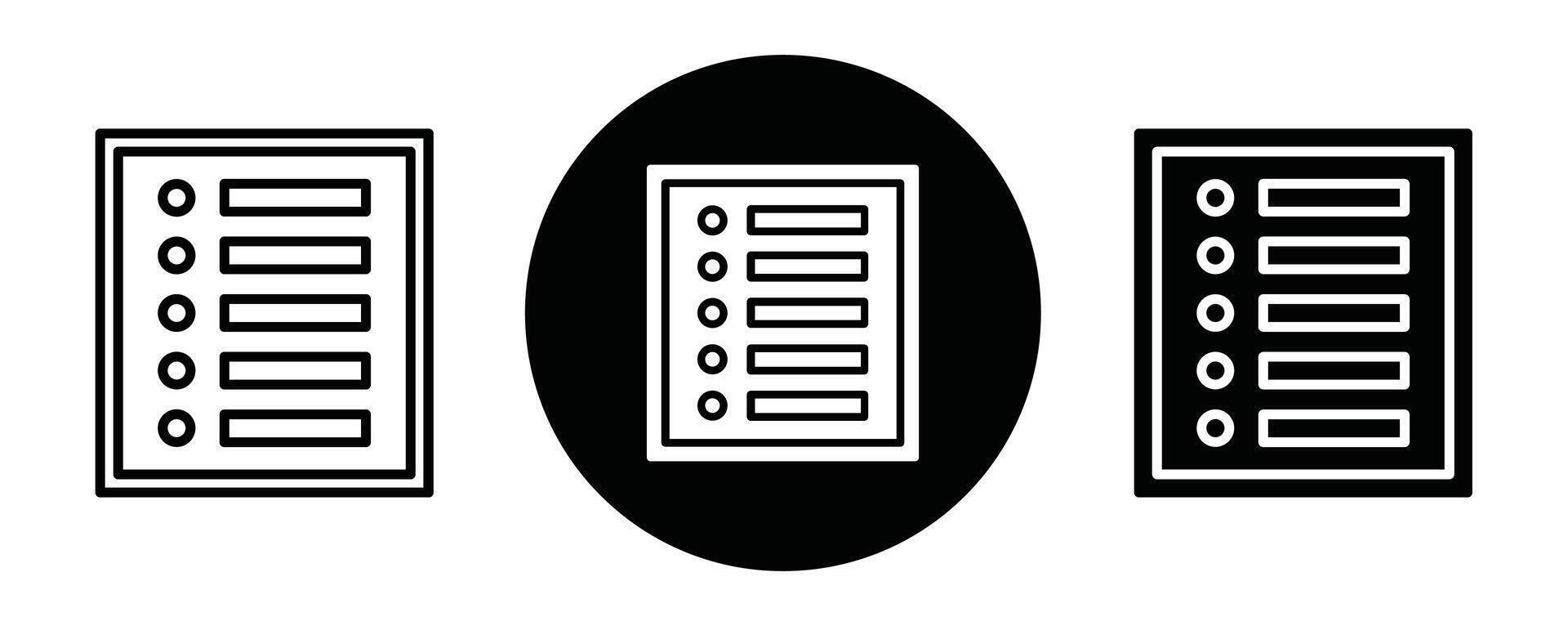 Table of contents outline icon collection or set. Table of contents Thin line art vector