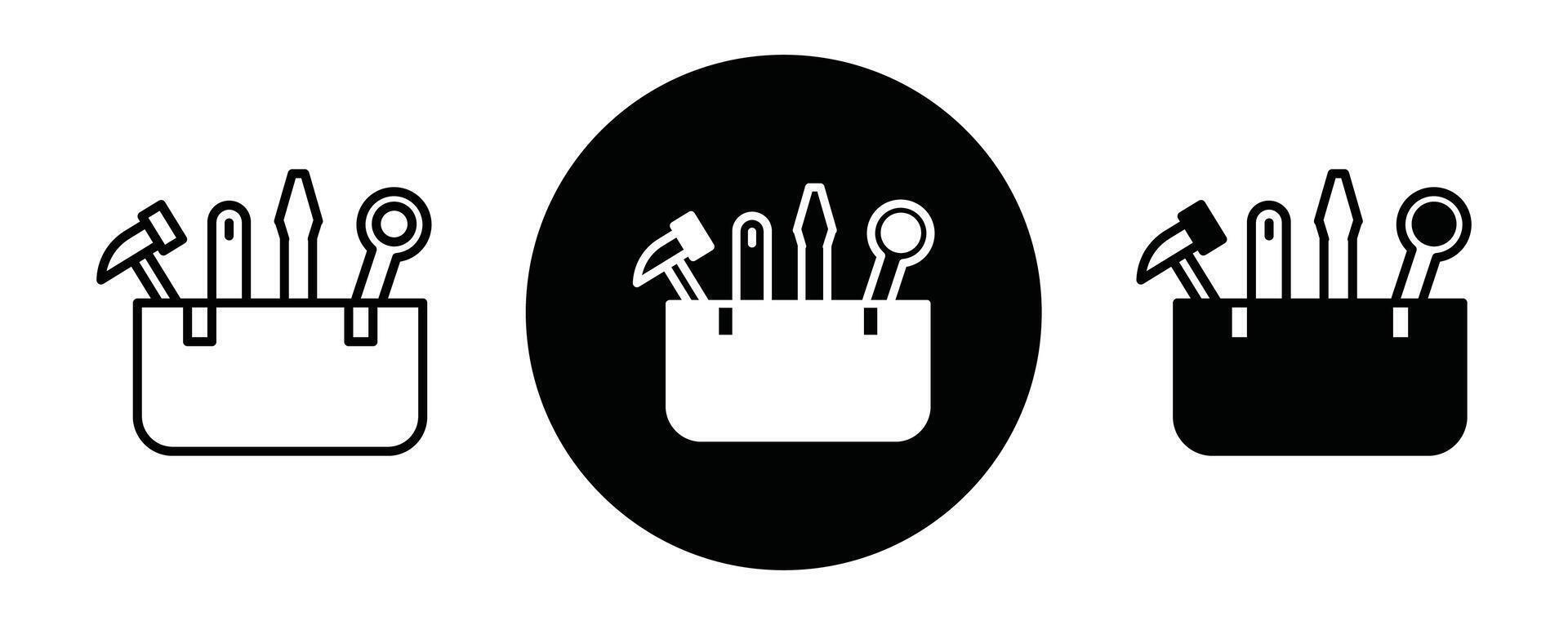 Tools box outline icon collection or set. Tools box Thin line art vector