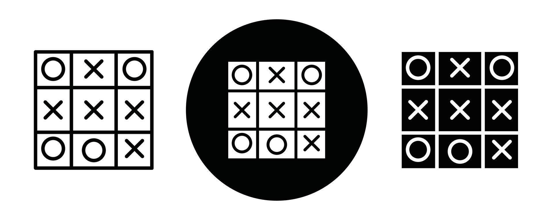 Tic tac toe outline icon collection or set. Tic tac toe Thin line art vector