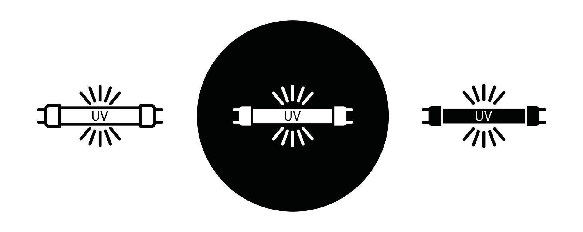 UV disinfection lamp outline icon collection or set. UV disinfection lamp Thin line art vector