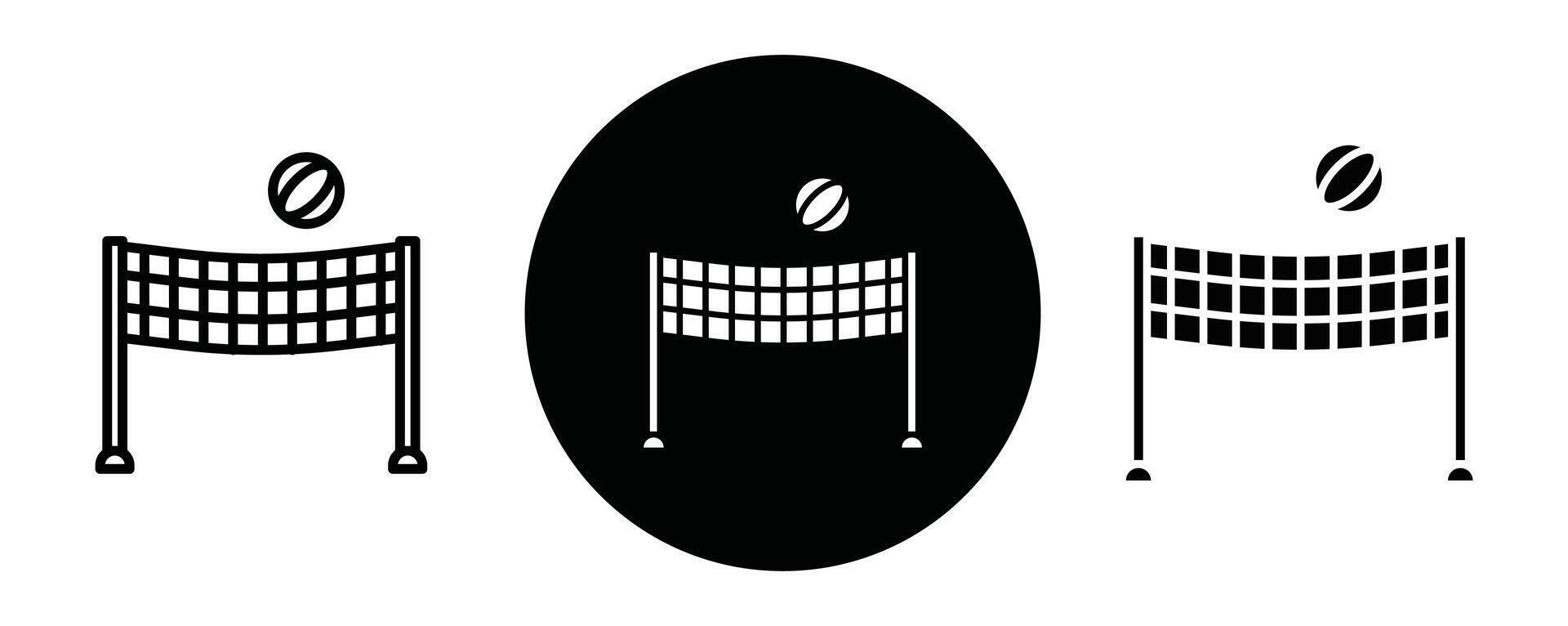 Volleyball net outline icon collection or set. Volleyball net Thin line art vector