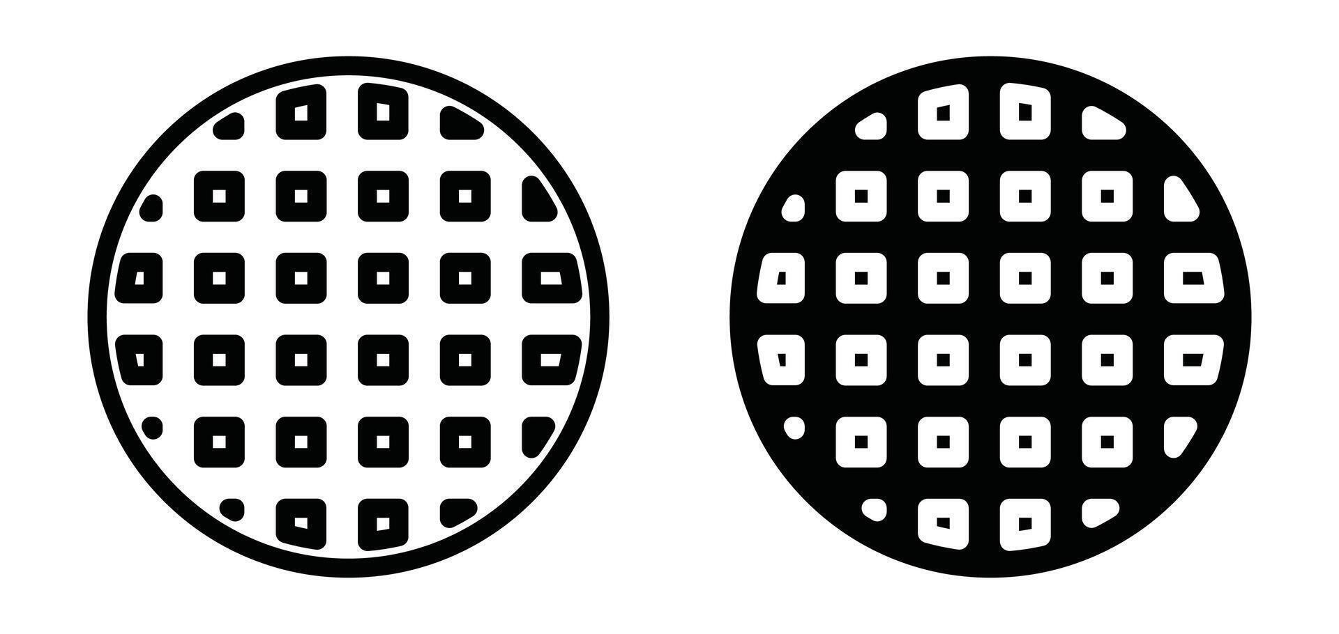 Waffle outline icon collection or set. Waffle Thin line art vector