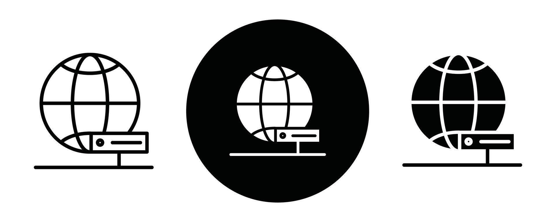 Web server outline icon collection or set. Web server Thin line art vector