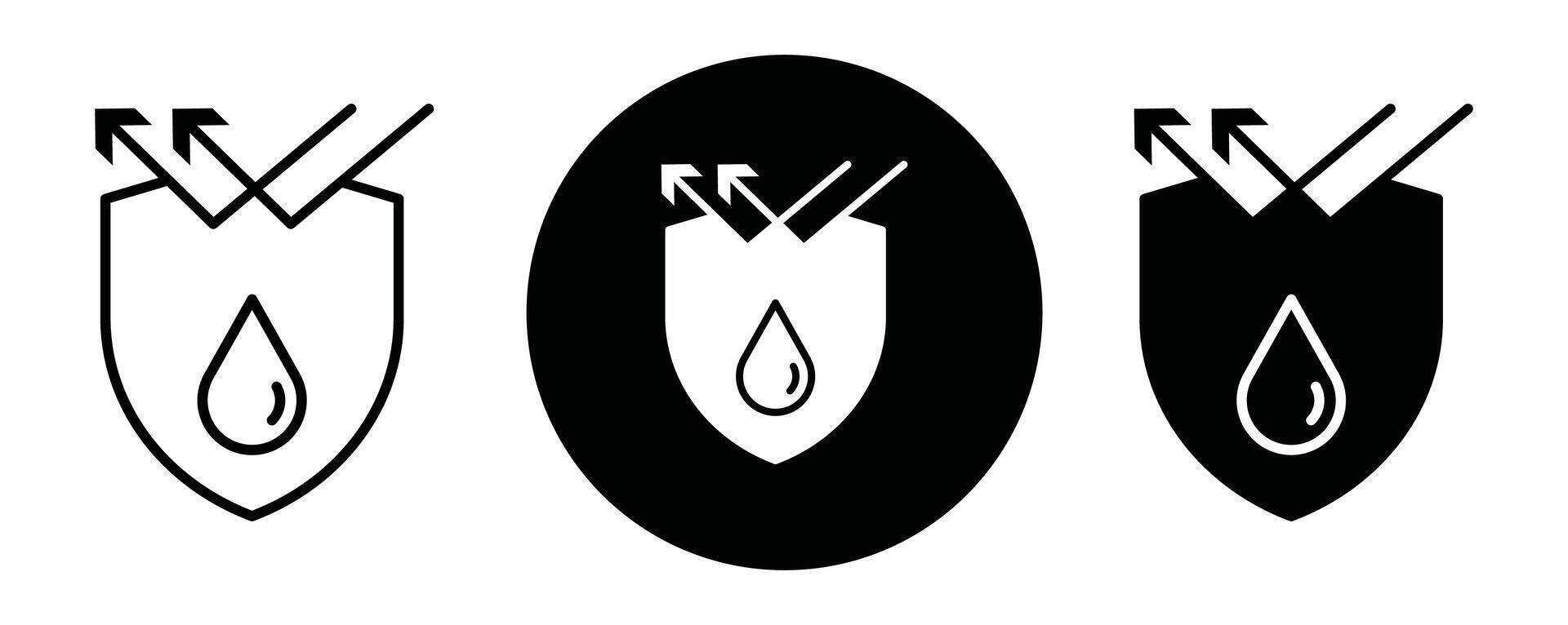 Waterproof protection outline icon collection or set. Waterproof protection Thin line art vector
