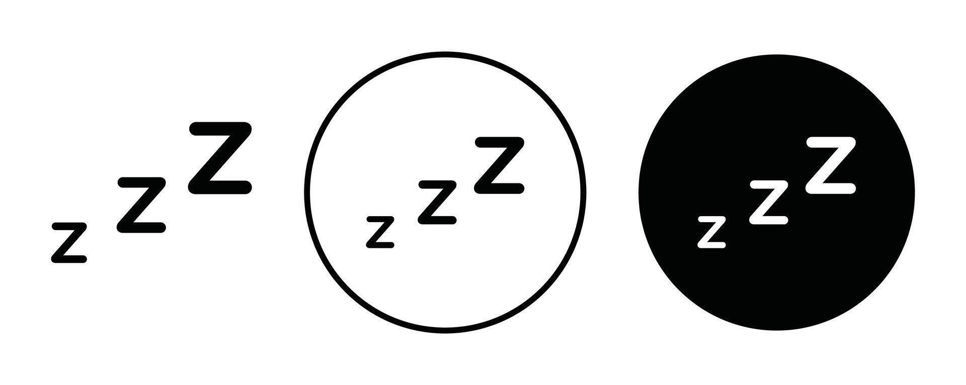 Zzz outline icon collection or set. Zzz Thin line art vector