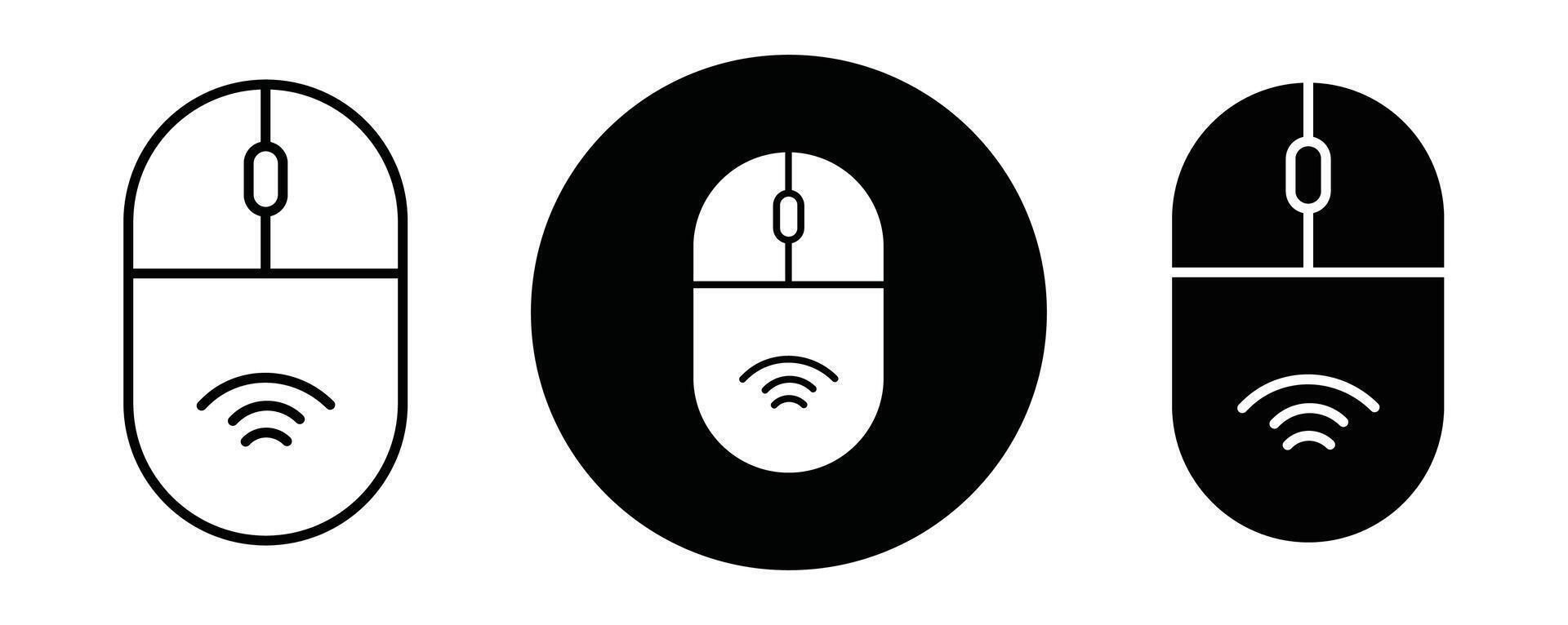 Wireless mouse outline icon collection or set. Wireless mouse Thin line art vector