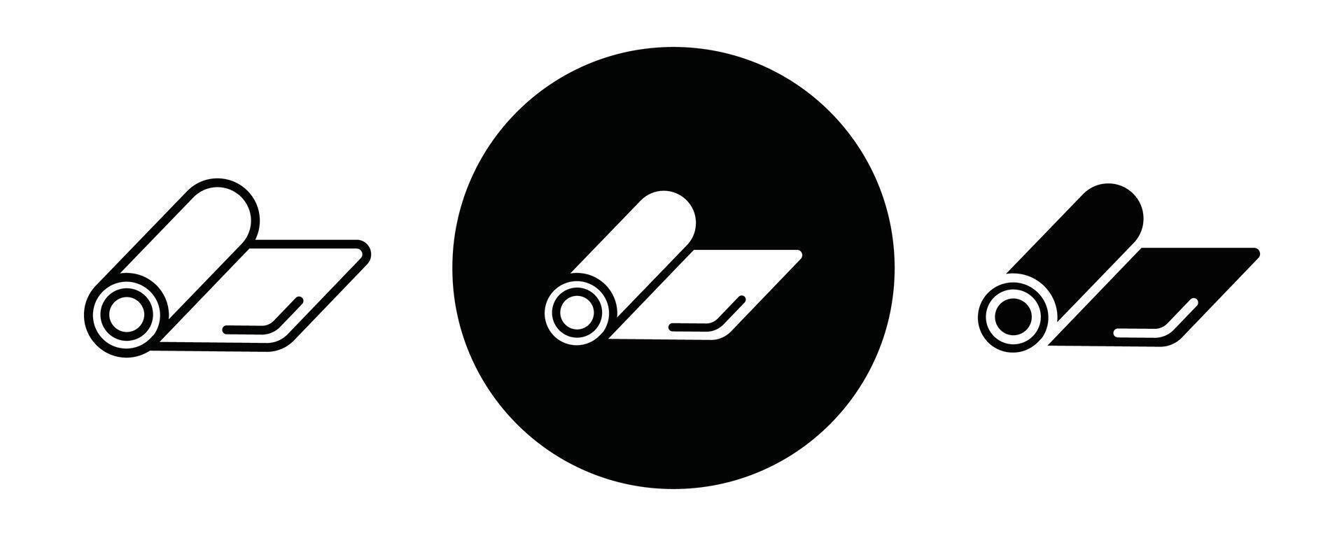 Yoga mat outline icon collection or set. Yoga mat Thin line art vector