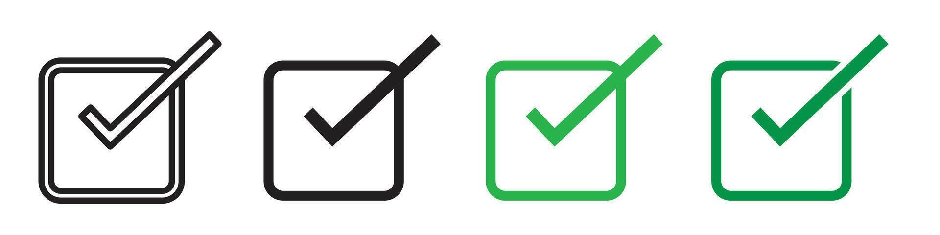 Approval Checkbox Icon Signifying Successful Selection and Affirmative Response vector