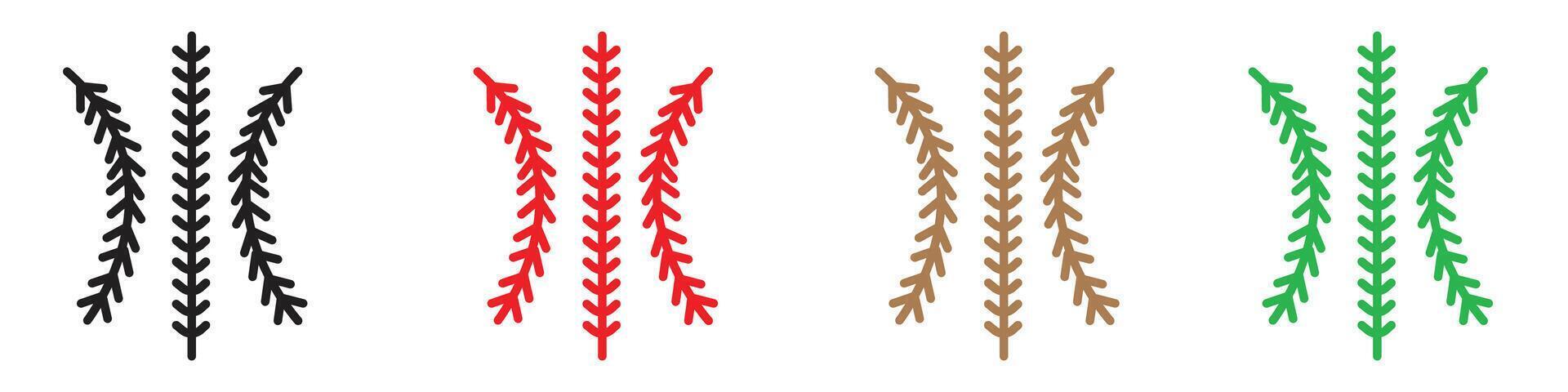 Baseball stitches icon line art vector