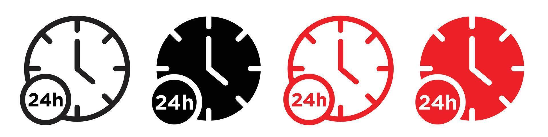 24-Hour Service Icon for Constant Customer Assistance and Delivery vector