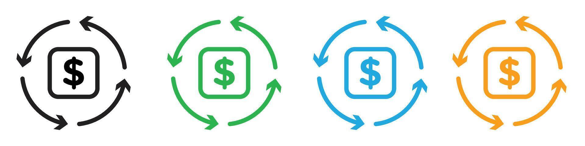 Circulation of money icon vector