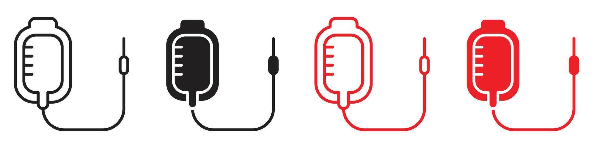 Blood transfusion icon representing medical procedures and blood donation, perfect for hospitals, clinics, and medical education materials vector