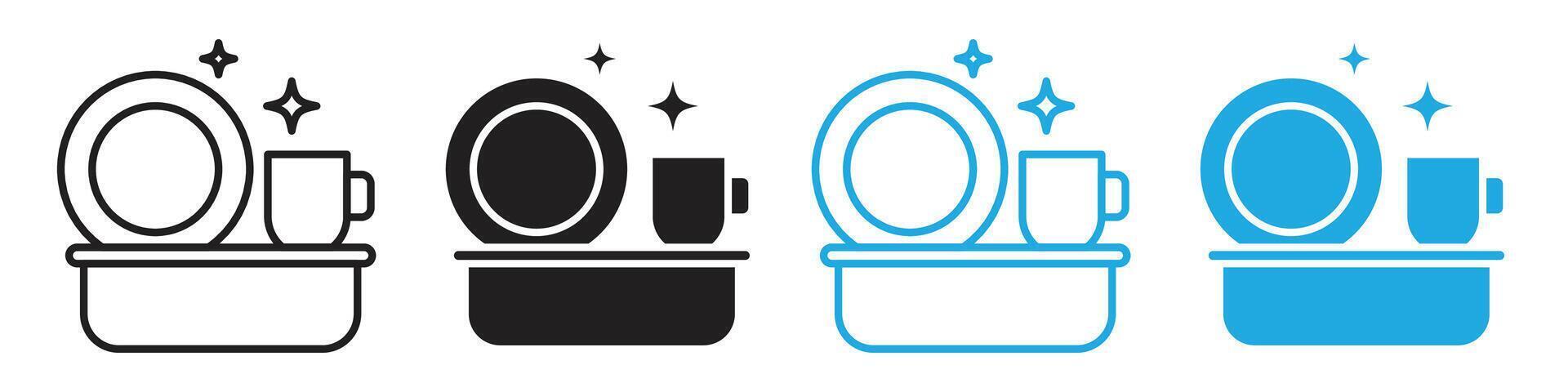 Sparkling Tableware Cleanliness Icon for Kitchen and Dining vector