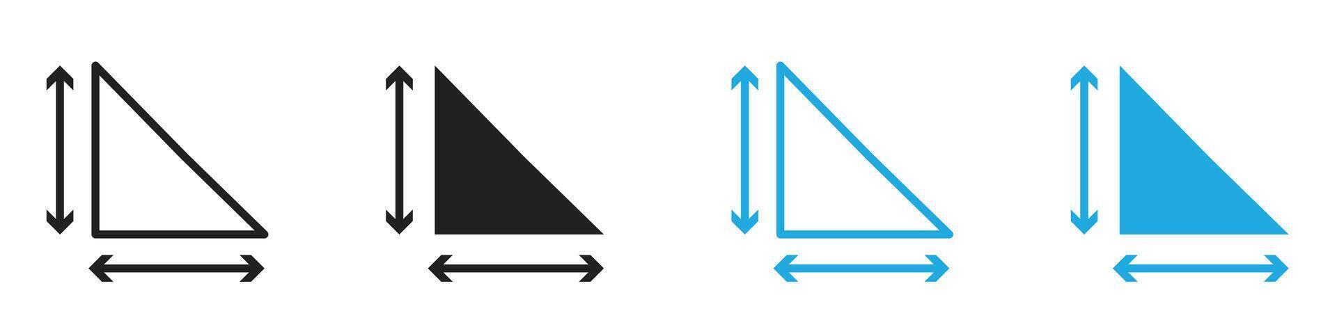 Area and dimension icon line art vector