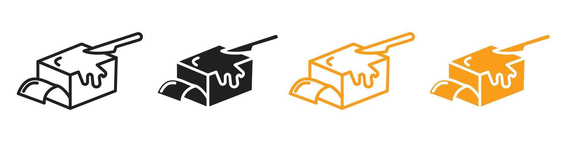 Butter icon line art vector