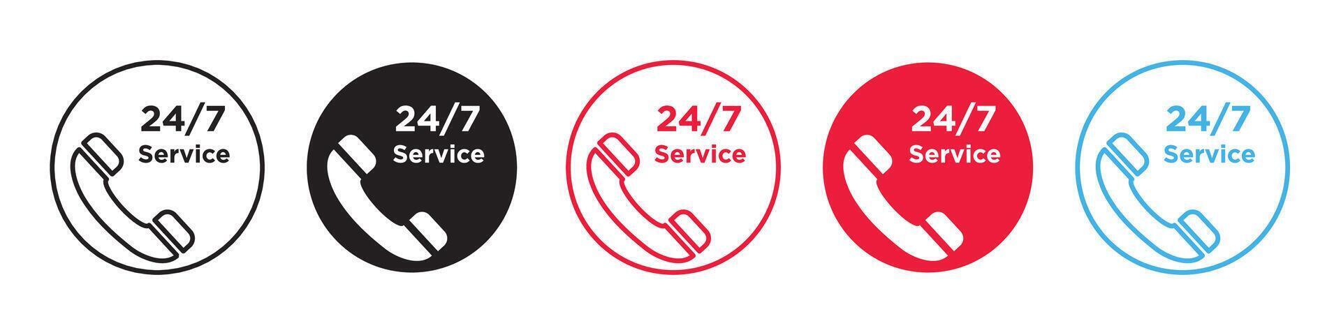 24 7 Emergency call services icon line art vector
