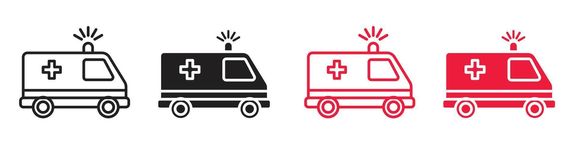 Ambulance icon showcasing emergency medical services and rapid response, ideal for healthcare facilities and first aid applications vector