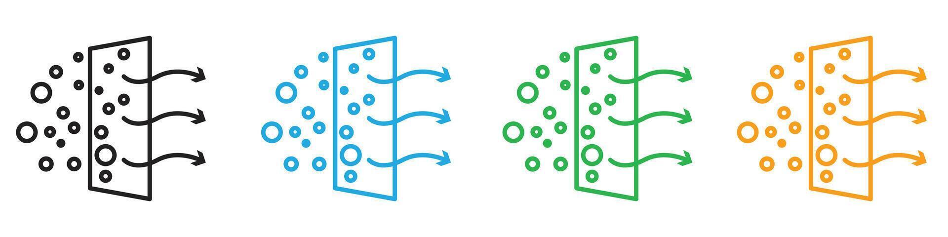 Air purification icon line art vector