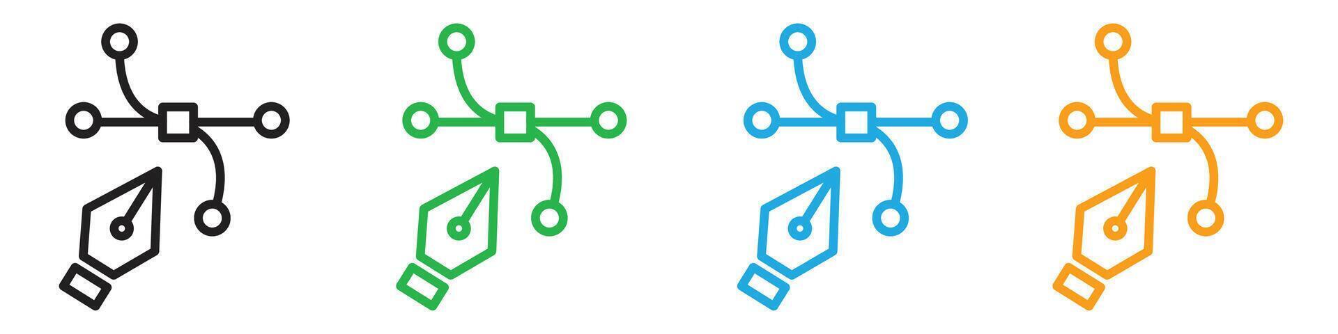Bezier icon line art vector