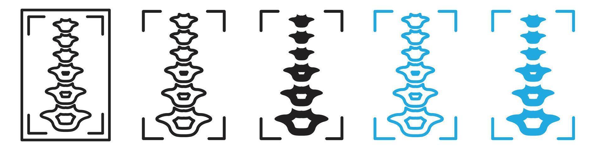 Back Pain Diagnostic Imaging Icon for Spinal Health Assessments vector