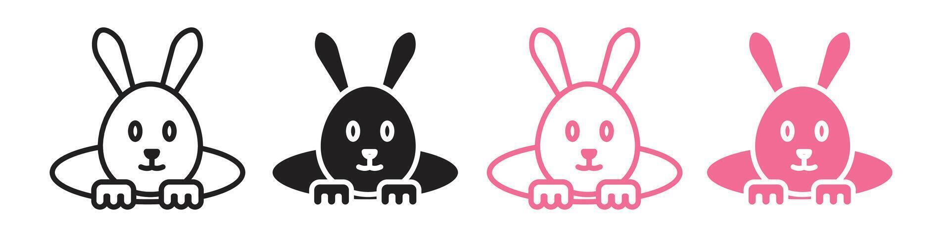Peekaboo Rabbit Icon Capturing the Joy of Easter Pet Festivities vector