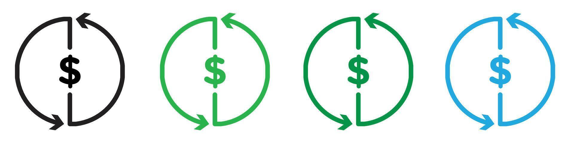 Circulation of money icon depicting the flow of currency in the economy, suitable for banking, finance, and economic studies vector