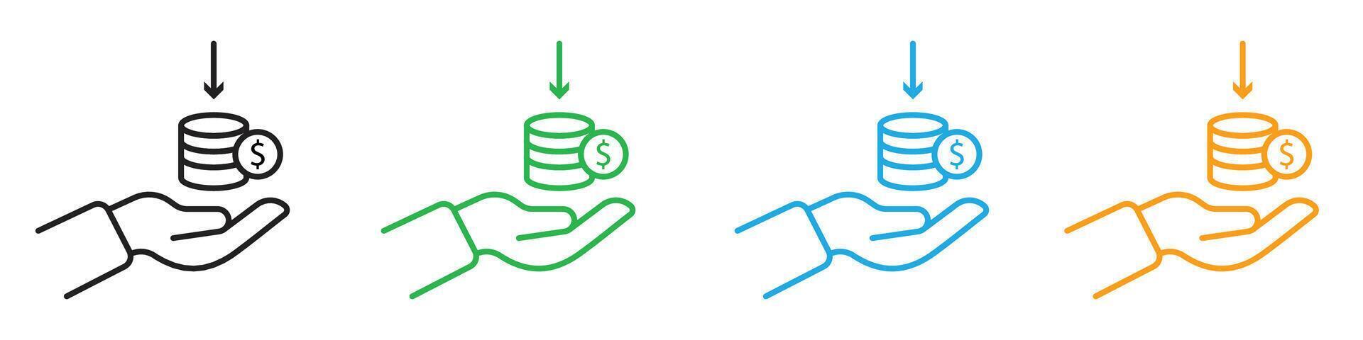 Borrower icon showcasing financial loan agreements and money transactions, ideal for banking and investment designs vector