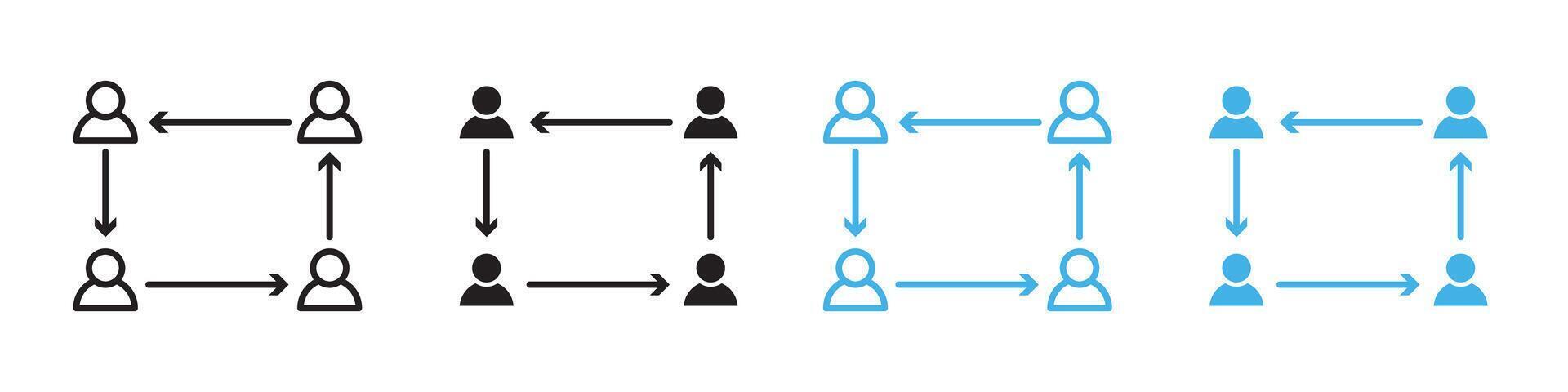 Collaborative icon line art vector