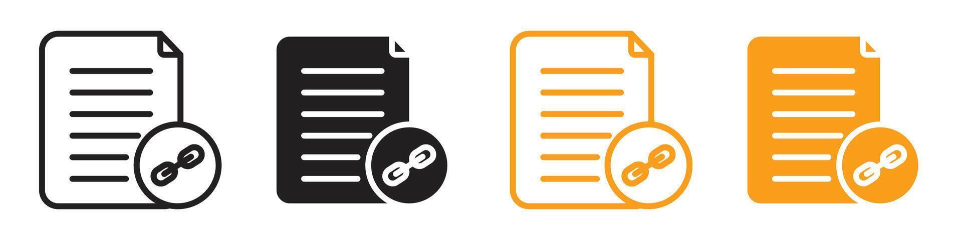 Document link icon line art vector