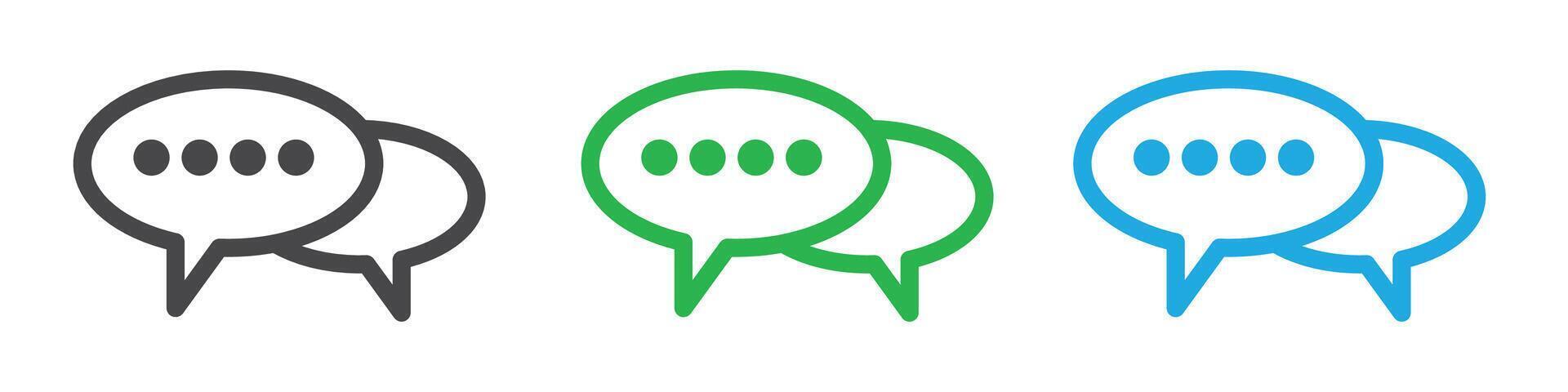 Conversation icon showing dialogue and communication, perfect for chat applications, customer support, and social media interactions vector