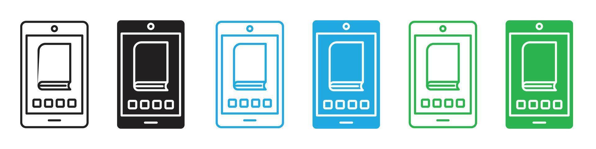 Ebook icon line art vector