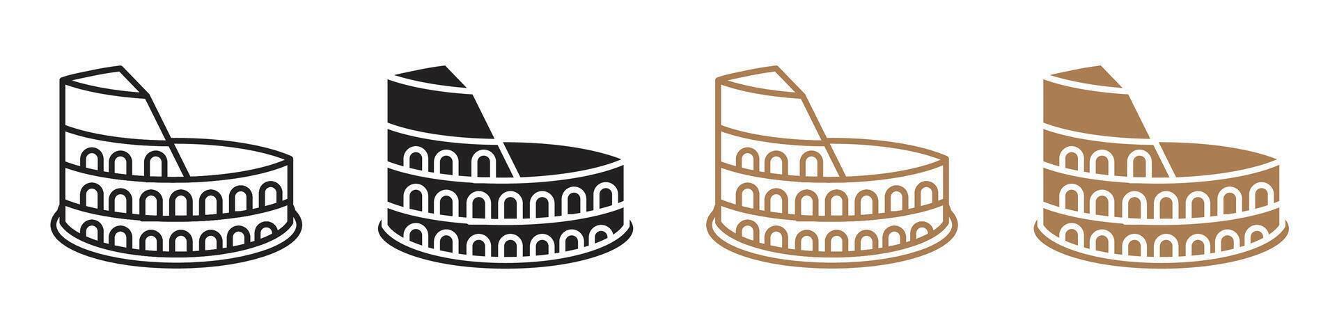 Colosseum icon line art vector