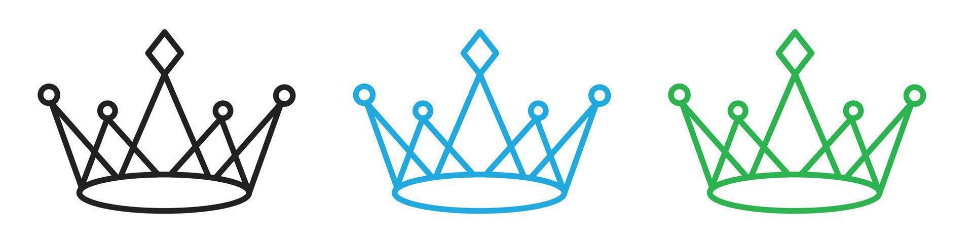 Crown icon line art vector