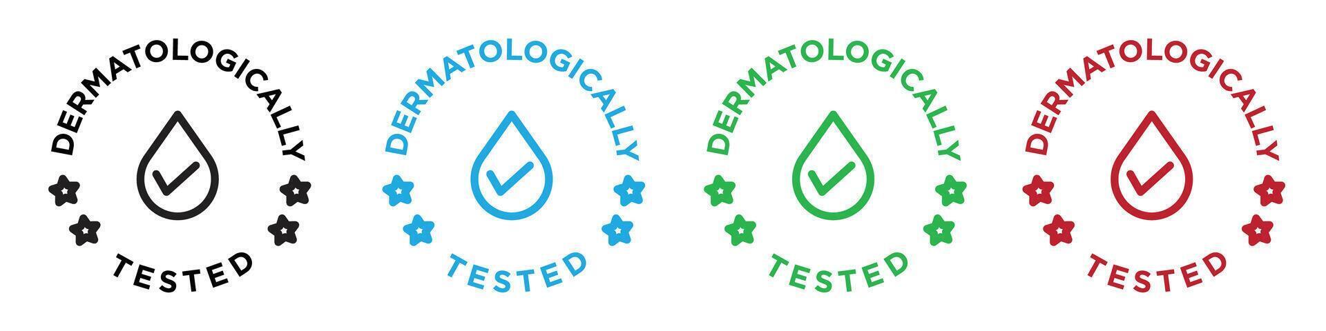 Dermatology tested icon line art vector