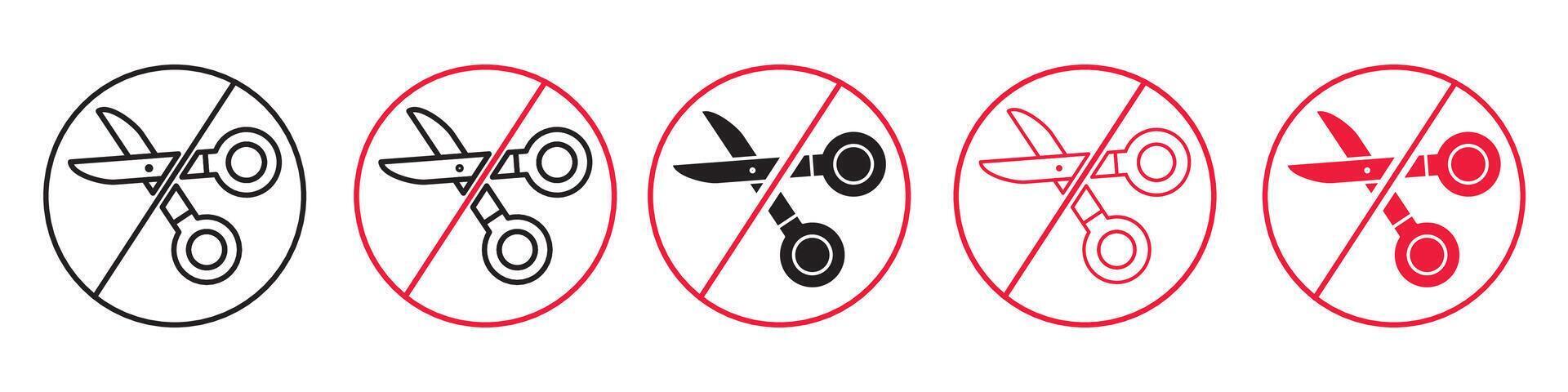 Do not cut icon line art vector