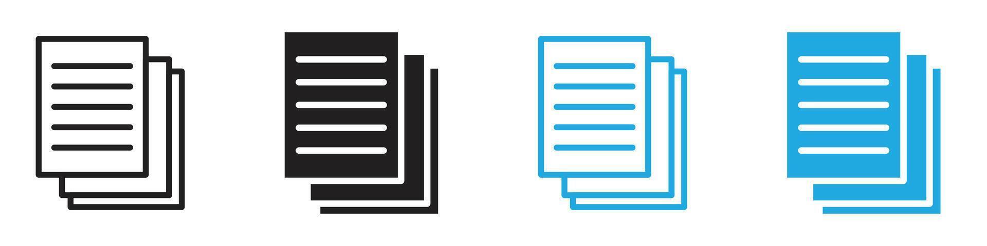 Documents icon showing organized paperwork, suitable for office administration and business documentation vector
