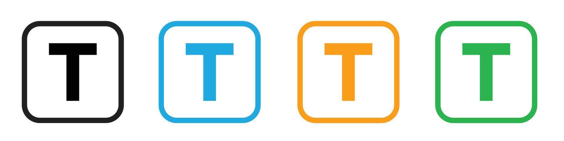 Edit text icon line art vector