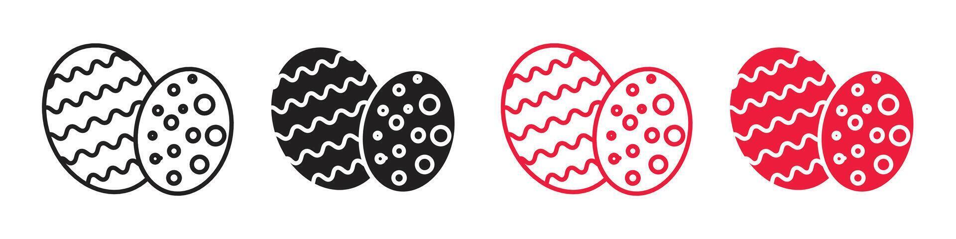 Basket of Patterned Easter Eggs Icon Symbolizing Spring Festivity vector