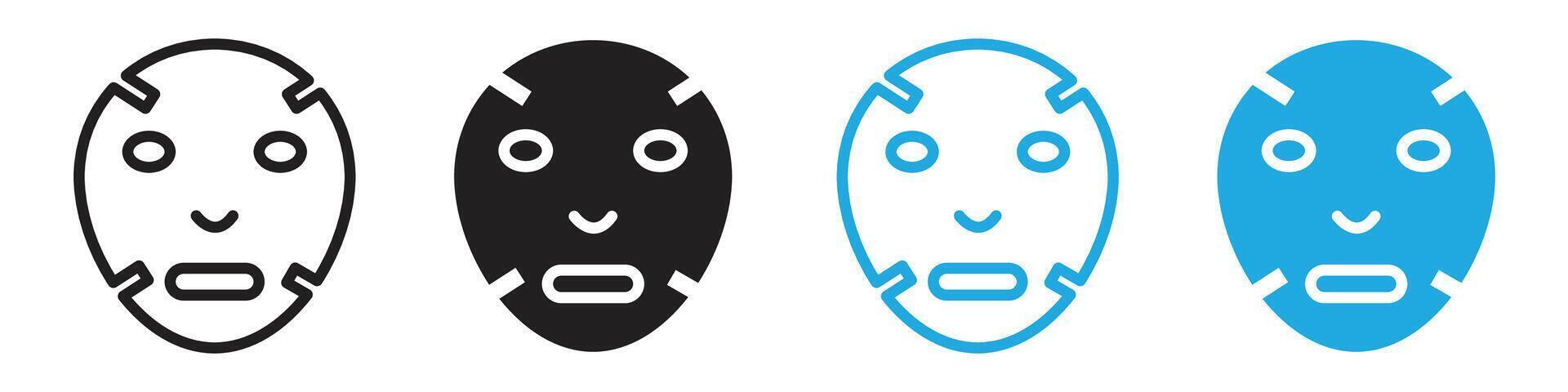 Face sheet mask icon line art vector