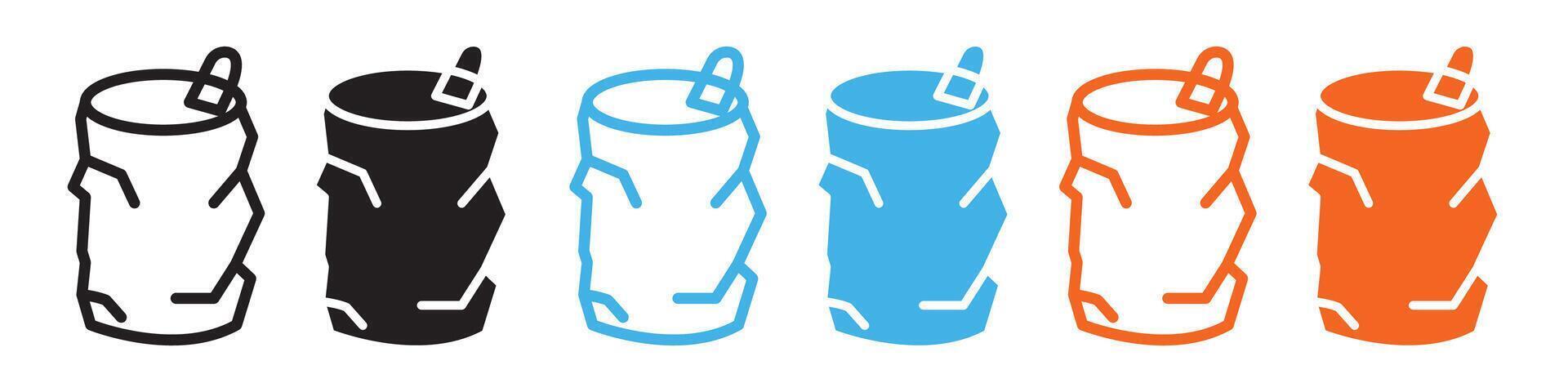 Empty can soda icon line art vector