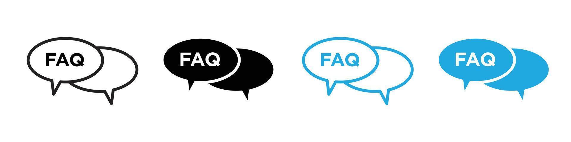 FAQ icon line art vector