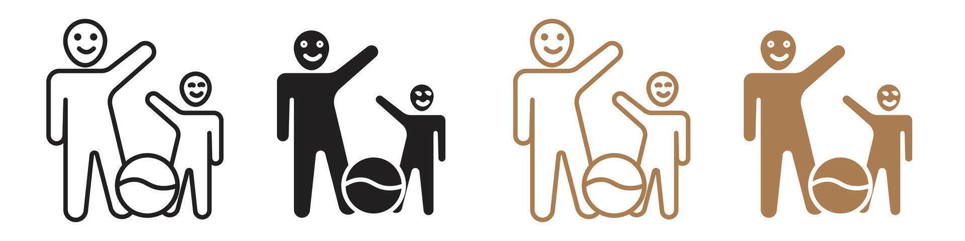 Icon Showing Father and Son Bonding on a Special Fathers Day vector